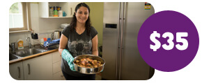 Your $35 regular donation provides 3 healthy meals a day for one person for a month.