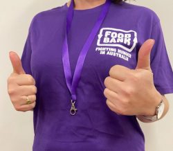 Face to face fundraising Staff involve wear Foodbank branded T-shirt